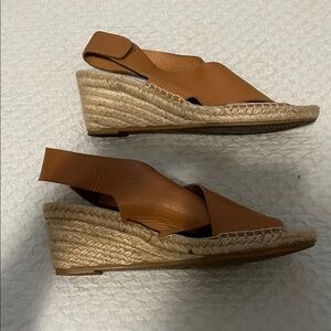 Maypol Brown Leather Espadrilles Sandals